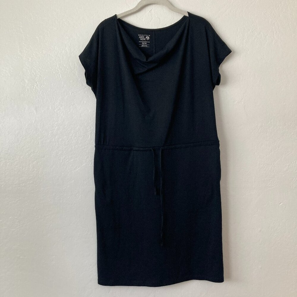 Mountain Hardwear Black Exercise Dress Cowl Neck Cap Sleeve Travel Errands Basic